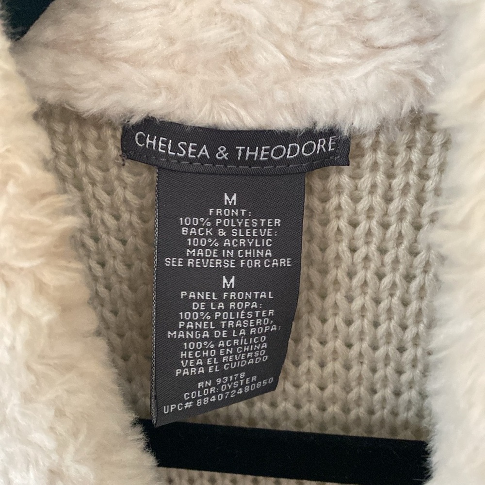 Chelsea & Theodore Faux Fur Wrap Cream Knit - Picture 13 of 16